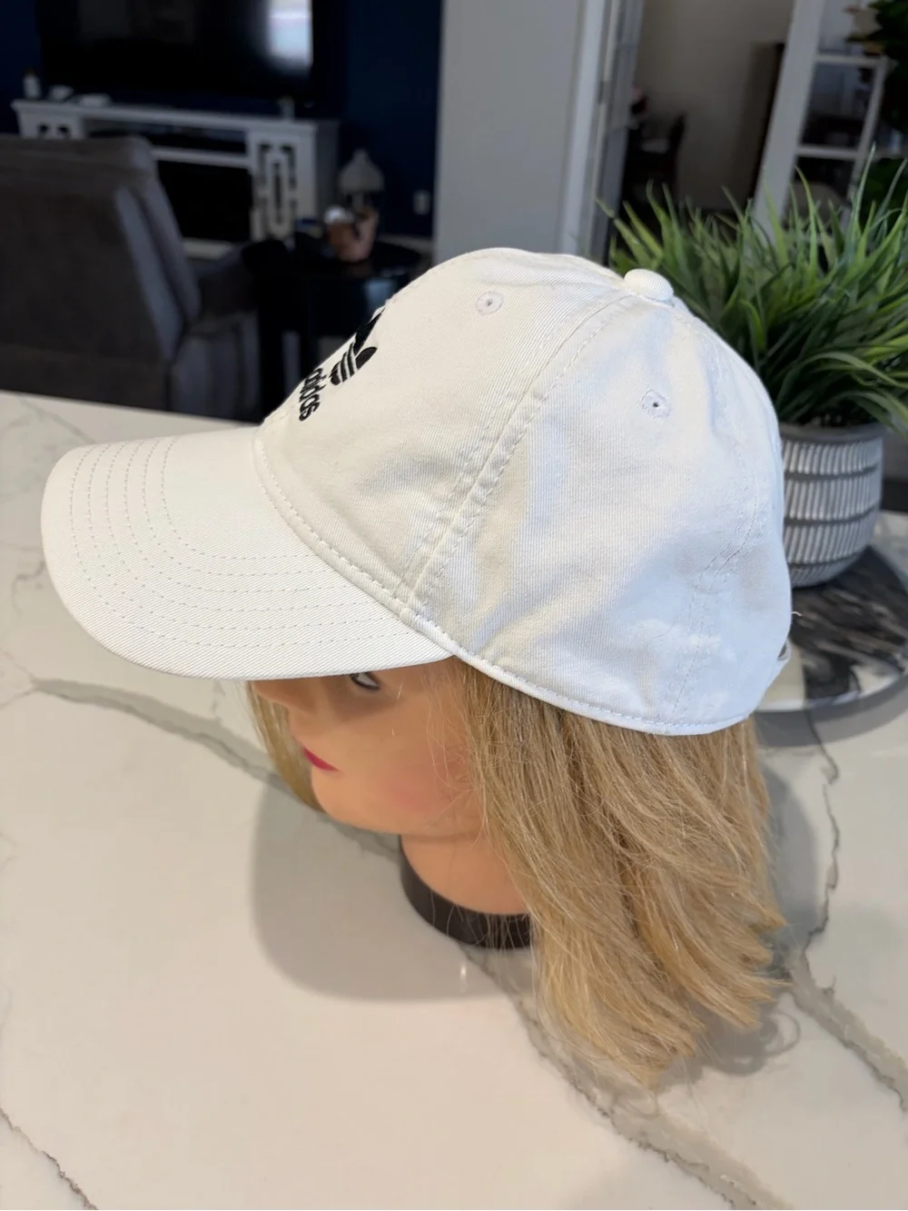 adidas White Cap with Black Trefoil Logo